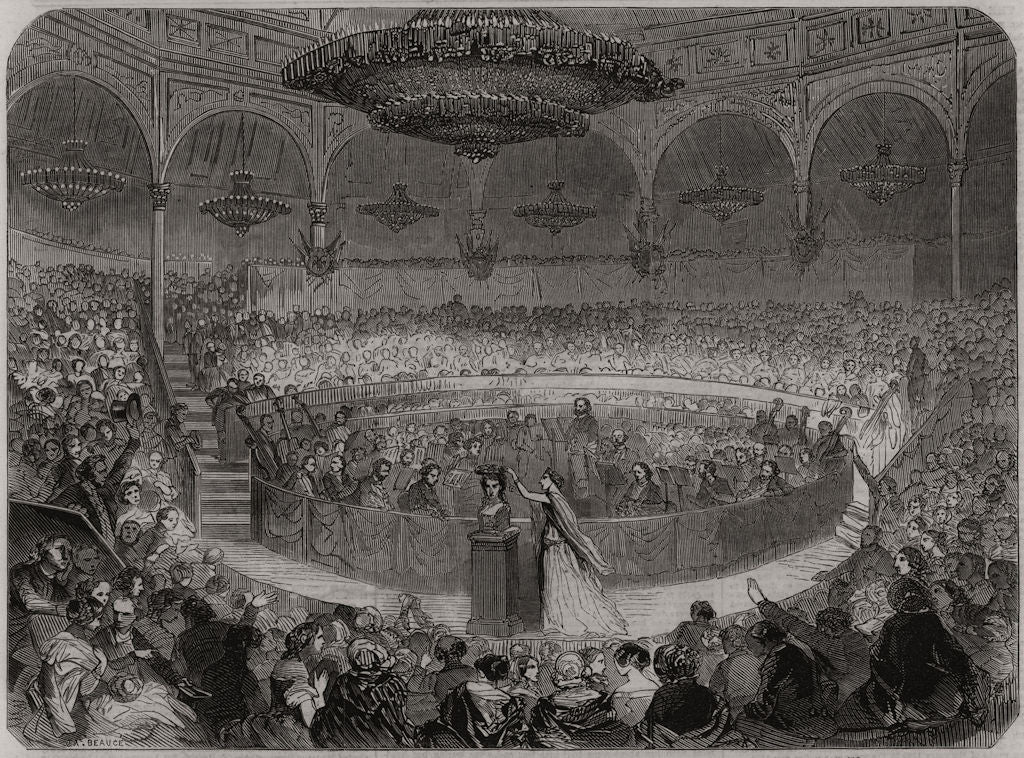 Paris Schiller Festival. Cirque de L'Imperatrice, Champs Elysees 1859 print